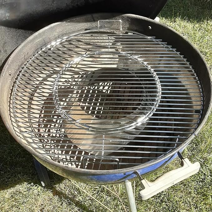Hinged Cooking Grate for 22.5” Charcoal Grill, Charcoal Kettle, One-Touch Silver - Image 6