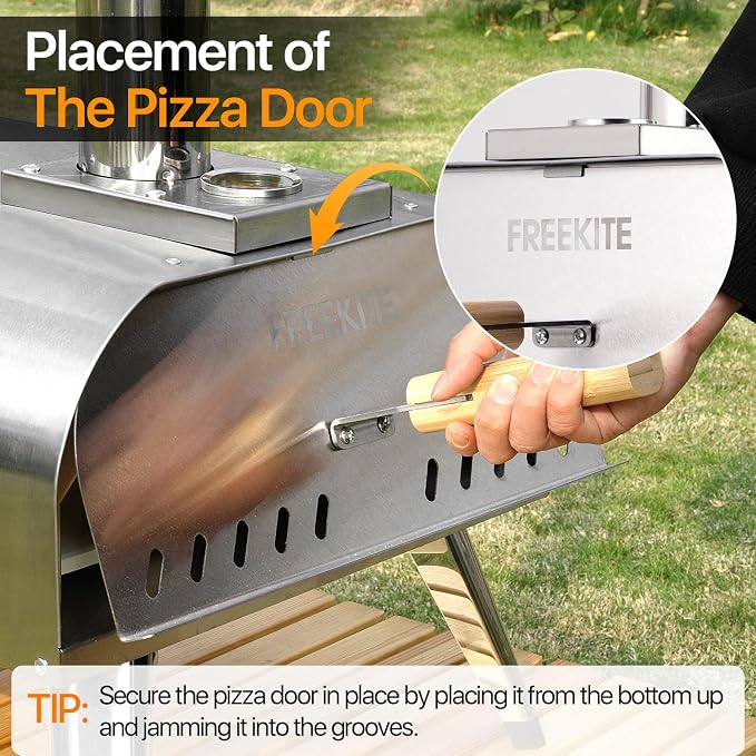Pizza Oven 13 Inch Outdoor Wood Fired Portable Stainless Steel Pizza Oven - Image 9