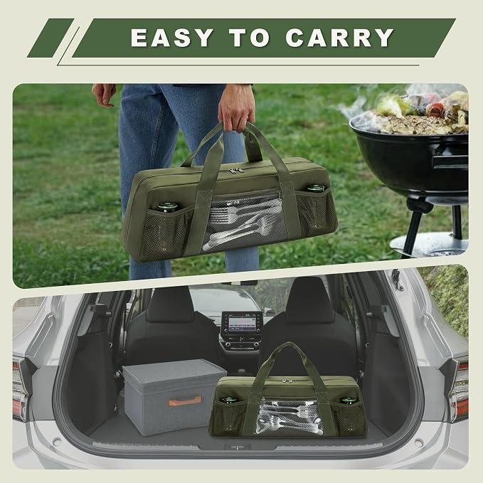 Grill Tool Storage Bag, Outdoor BBQ Utensil Holder - Image 6