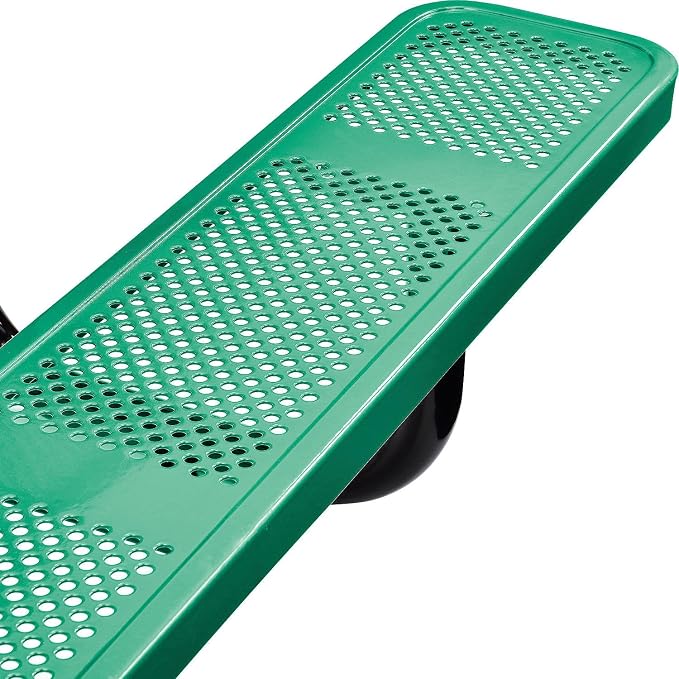 Global Industrial 72" Rectangular Picnic Table, Perforated Metal, Thermoplastic - Image 5