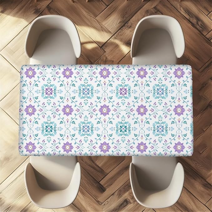 Rectangle Table Cloth Cover Waterproof Elastic Fitted Polyester Fitted - Image 5