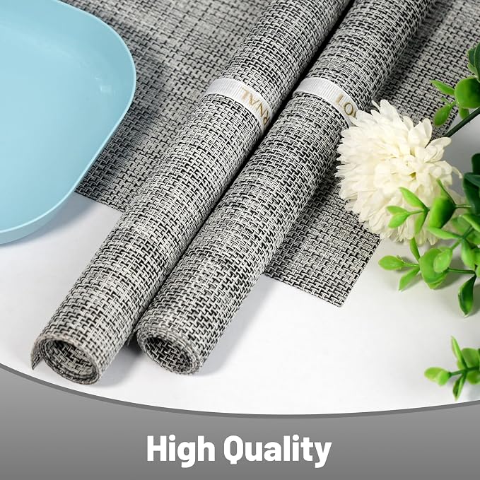 Placemats Set of 12，Non-Slip PVC Weave Table Mats Easy to Clean，Heat Resistant - Image 6