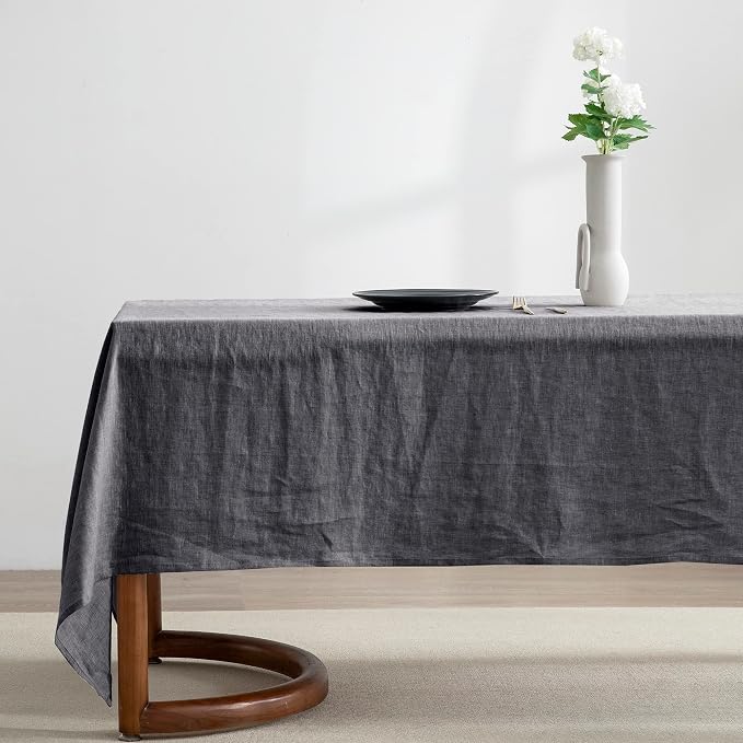 EVERLY 100% Pure Linen Rectangle Tablecloths 60x120Inches by EVERLY