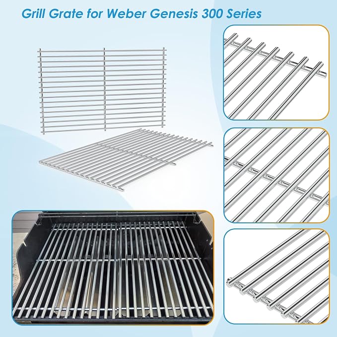 7528 7524 19.5" Grill Grates for Weber Genesis 300 Series Genesis E310 E320 - Image 3
