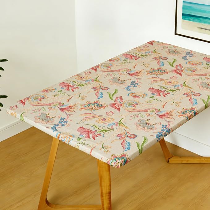Rectangle Picnic Table Cloth, Elastic Waterproof Fitted Vinyl Tablecloths - Image 8