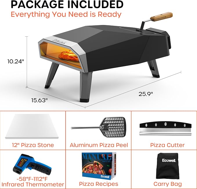 Outdoor Wood Pellet Pizza Oven – 12" Woodfire Pizza Stone Oven, Wood Fired - Image 3