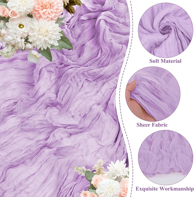 8 Packs Cheesecloth Table Runner 10FT Long Boho Gauze Fabric Table Runner - Image 3