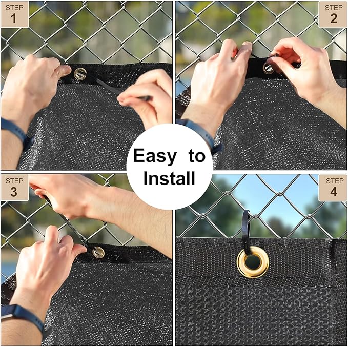 UPGRADE Privacy Fence Screen 6'x3' Dark Grey Outdoor 90% Visibility Blockage - Image 5