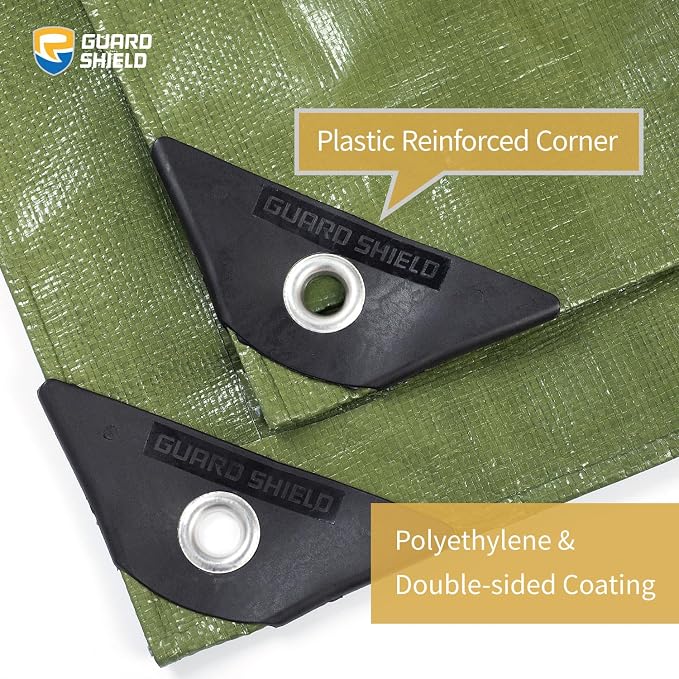 GUARD SHIELD Heavy Duty Tarp 30x30 Feet Green Multi Purpose Thick Waterproof - Image 2