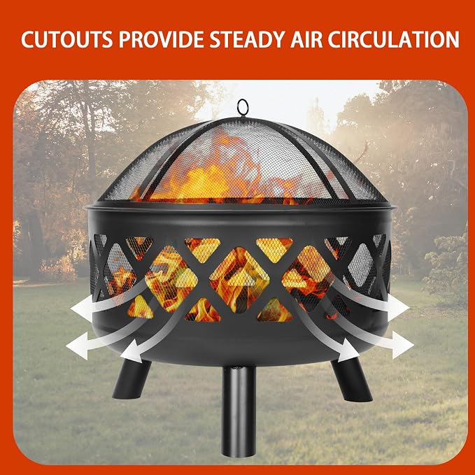 Red Mountain Valley 24'' Outdoor Wood Burning Fire Pit - Image 3
