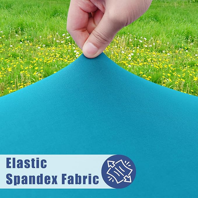 Spandex 4 Foot Rectangle Table Cloth 6 Pack, Elastic Fitted Tablecloths - Image 2