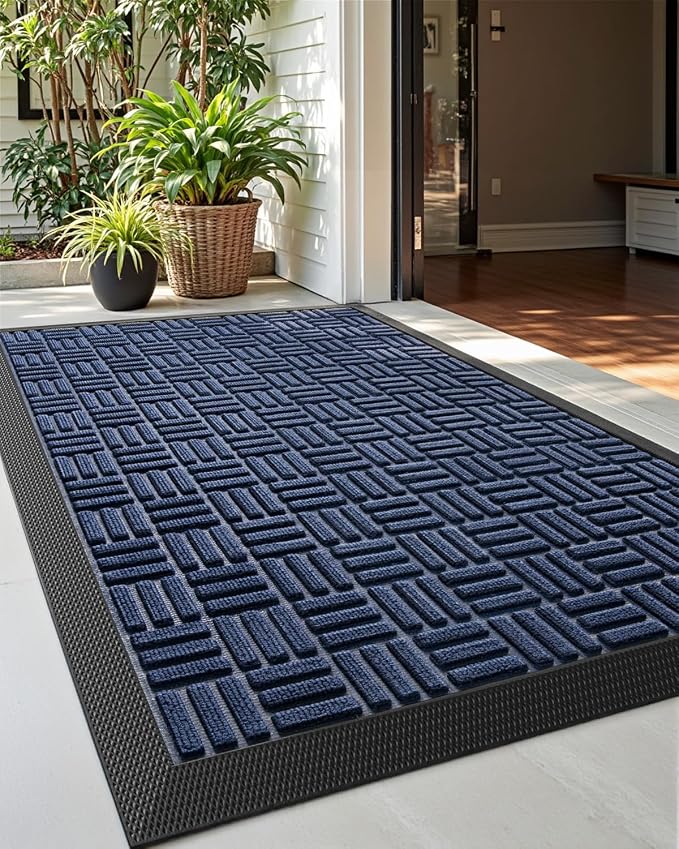 DEXI Front Door Mat Outside Entrance, Rubber Entry Doormat Heavy Duty, Welcome by DEXI