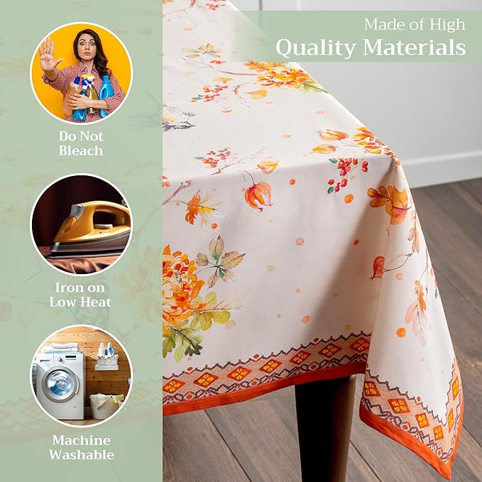 Maison d' Hermine Table Cloth Rectangle Table 100% Cotton 60 x 120 Inches Fall - Image 3