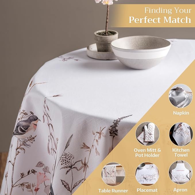 Maison d' Hermine Table Cloth Round Table 100% Cotton 63 Inches Tablecloth - Image 5