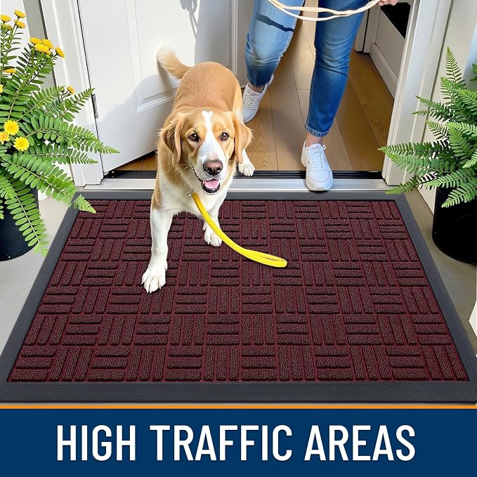 OLANLY Front Door Mat Outside Entrance 33x21, Heavy Duty Sturdy Natural Rubber - Image 6