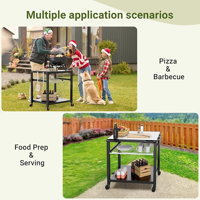 NUUK Grill Cart 30"x24" Pizza Oven Table - Image 2