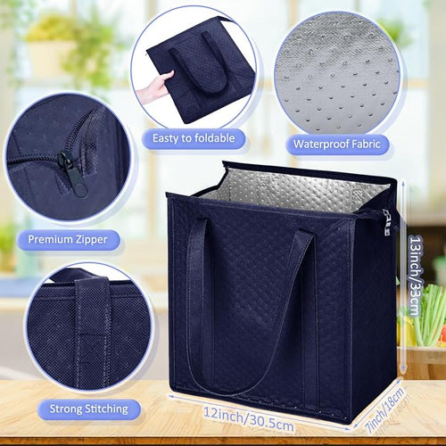 10 Pack Large Insulated Grocery Bags Reusable Shopping Bags - Image 2