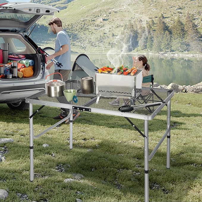 RedSwing Portable Grill Table for Outside, Aluminum Folding Grill Stand Table - Image 2