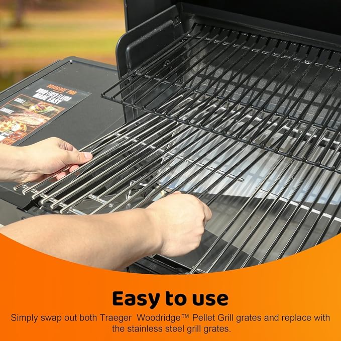 Stainless Steel Cooking Grates for Traeger Woodridge Pro Pellet Grill, Grill - Image 6