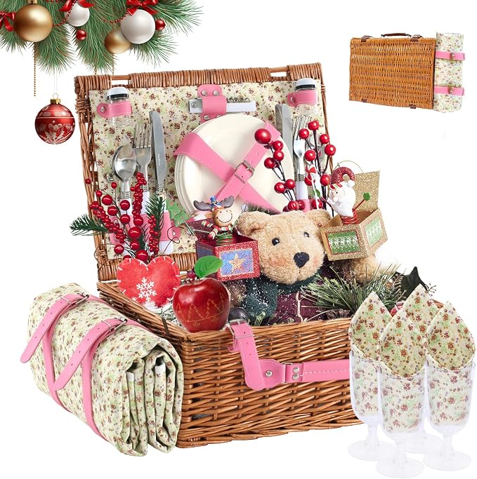 Neti Neti Wicker Picnic Basket for 4 - Image 8