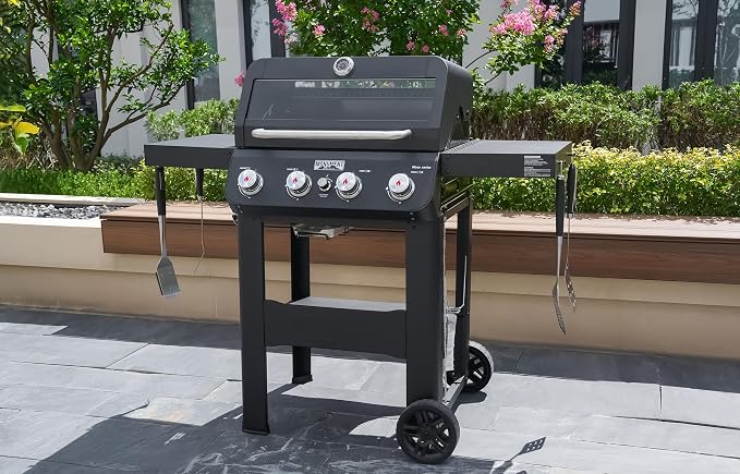 Monument Grills 4-Burner Liquid Propane Gas Grill, Matte Black Stainless Steel - Image 9