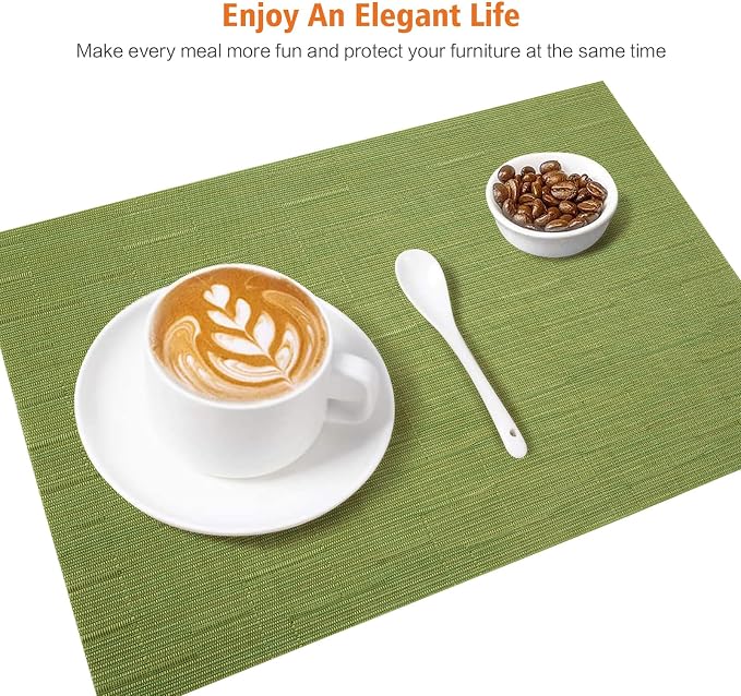 Placemats Set of 8, Vinyl Woven Non Slip Table Mats - Image 5