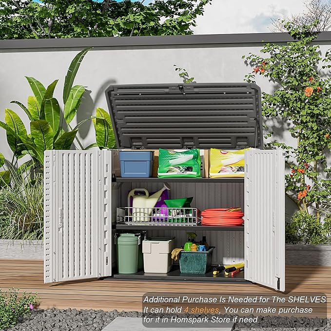 HOMSPARK Storage Shed Weather Resistance, Horizontal Storage Shed - Image 7