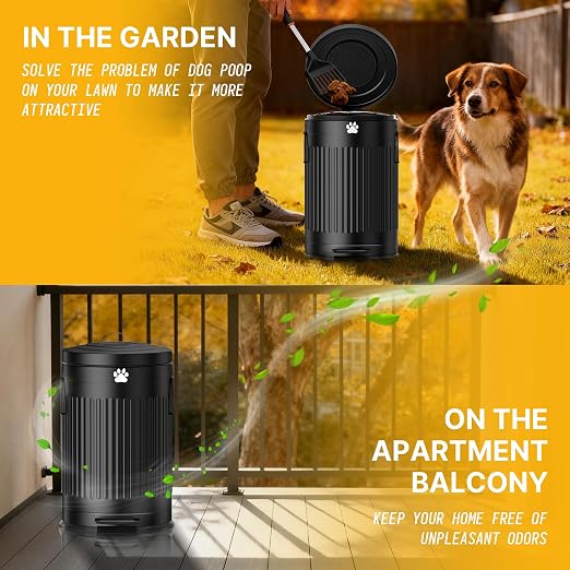 Dog Poop Trash Can Outside, 20L/5Gal Metal Outdoor Trash Can - Image 6