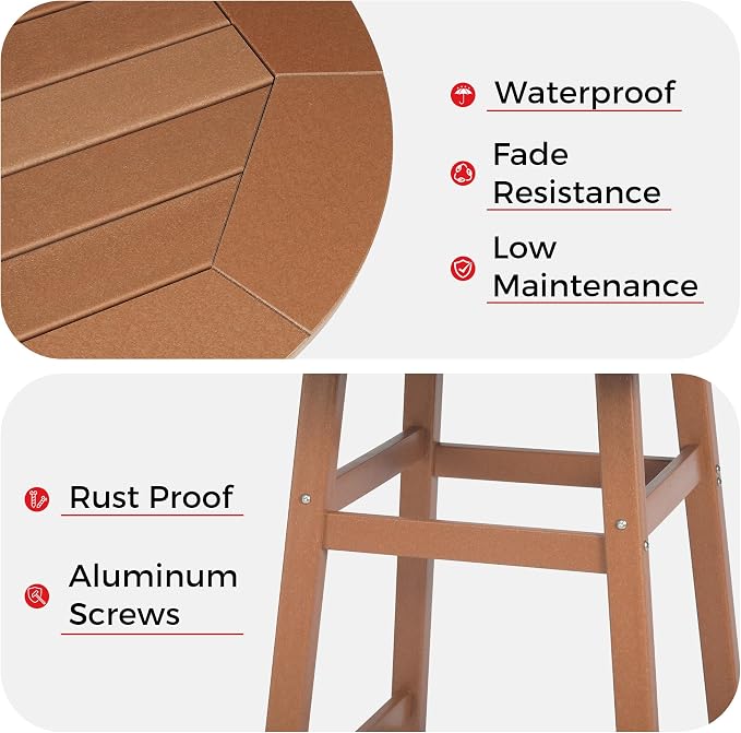 Costaelm Patio Bistro Table, Outdoor Bistro Dining Pub Table - Image 6