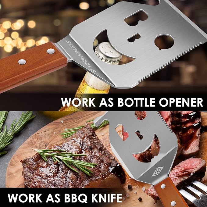 Heavy Duty BBQ Grill Tongs and Spatula - Image 6