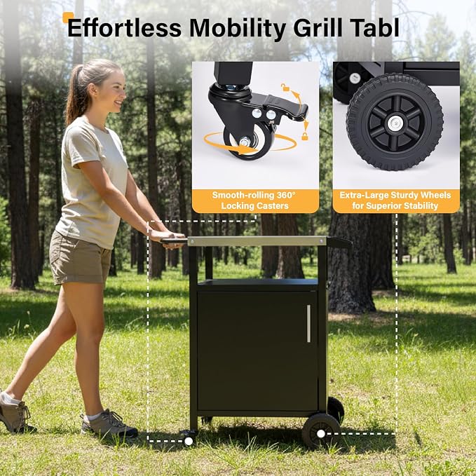 VINGLI Outdoor Grill Table Cart - Image 4