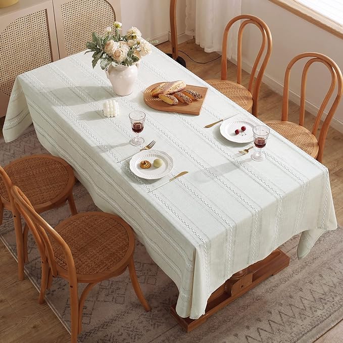Chassic 60 x 120 inches Farmhouse Style Linen tablecloths, Wrinkle Resistant - Image 4