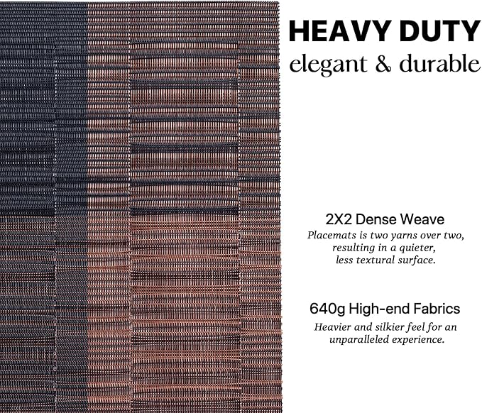 LEXMORE Placemats Set of 8 Vinyl/Plastic Woven Place Mats - Image 3