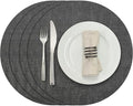 Myir JUN Round Placemats, Dual Sided Faux Leather Place Mats Set of 4 by MyirJUN