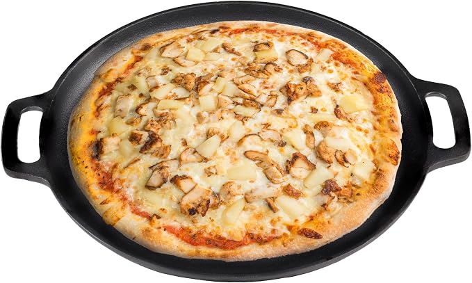 Sunnydaze 13.75-Inch Pre-Seasoned Cast Iron Pizza Pan - Image 7