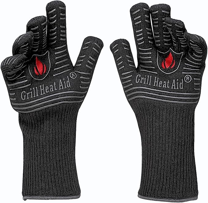 GRILL HEAT AID BBQ Grill Gloves Heat Proof by GrillHeatAid
