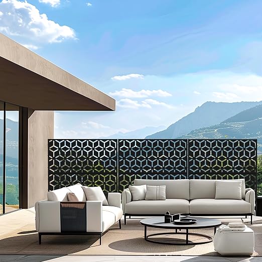 Casaphoria 72" H x 47" W Metal Outdoor Privacy Screen, Freestanding Decorative - Image 8