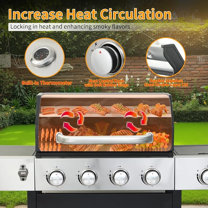 CIG GARDEN 4 Burner Propane Gas Grill - Image 4