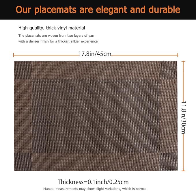 Placemats Set of 8 Washable&Wipeable Place mats - Image 3