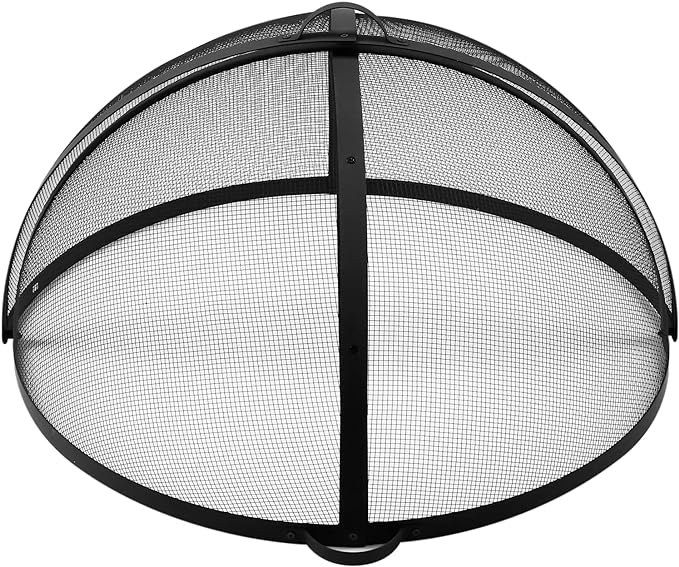 Outdoor Fire Pit Spark Screen Cover Accessory, 36In Patio Round Easy-Opening by WeCooper