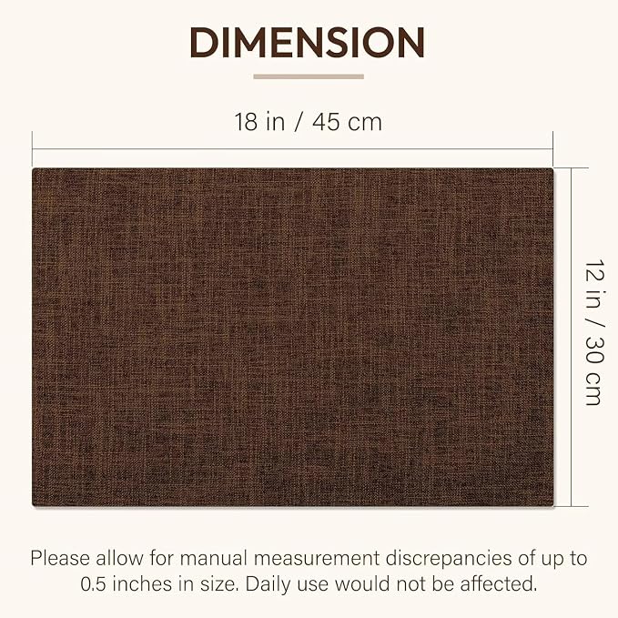 Blue Forest Placemats Set of 8, Dual-Layered Thickened Faux Linen Cloth Place - Image 3