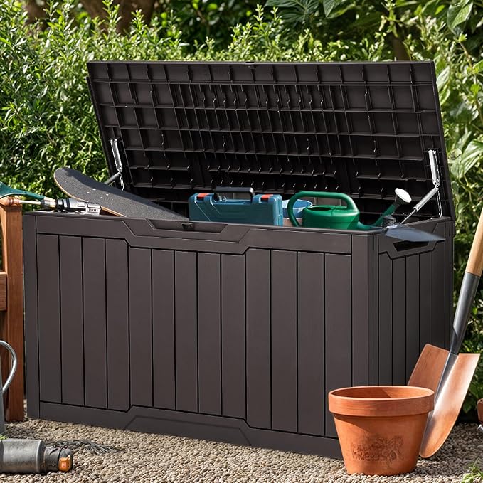YITAHOME 100 Gallon Outdoor Storage Box, Large Water Resistant Resin Deck Box - Image 8