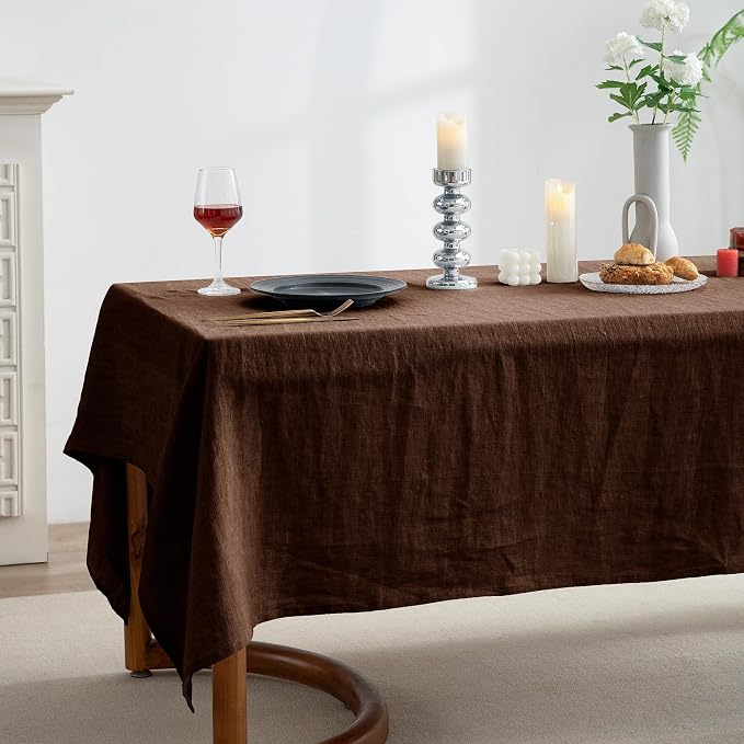 EVERLY 100% Pure Linen Rectangle Tablecloths 60x84Inches - Image 2