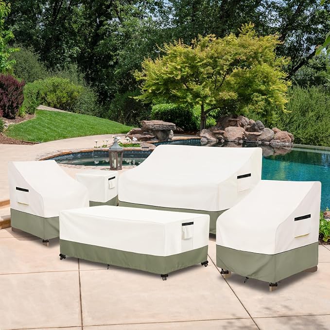 Outdoor Ottoman Cover 22 W x 22 D x 18 H inches, 600D Heavy Duty Waterproof - Image 9