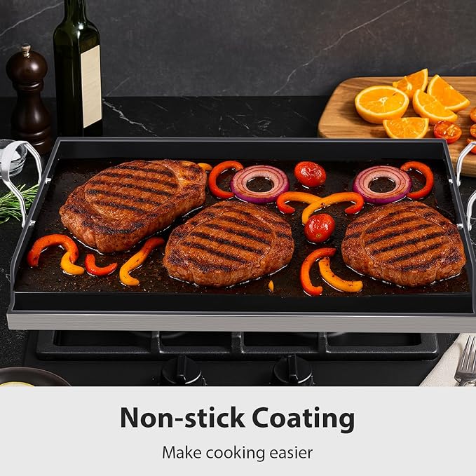 Utheer 23" x 16" Ceramic Nonstick Stainless Steel Griddle - Image 8