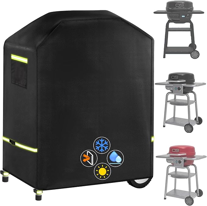 Grill Cover, 600D Heavy Duty Waterproof Small BBQ Grilling Cover by LUCKIPLUS