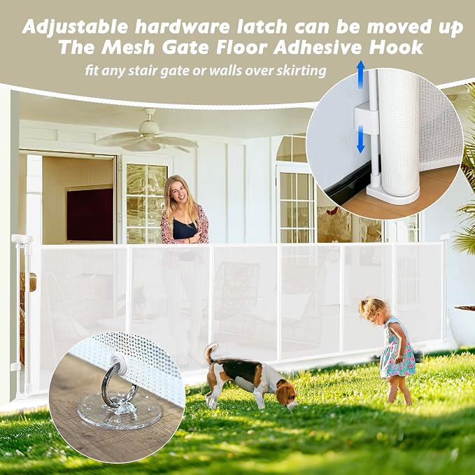150" Extra Wide Retractable Baby Gates Dog Gate - Image 3