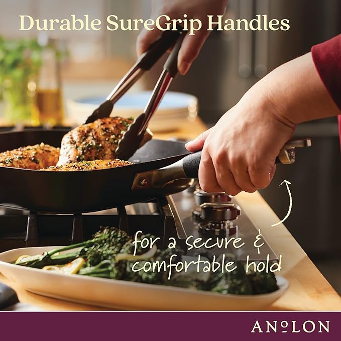 Griddle Pan, 11-Inch Hard-Anodized Nonstick Deep Square, Onyx