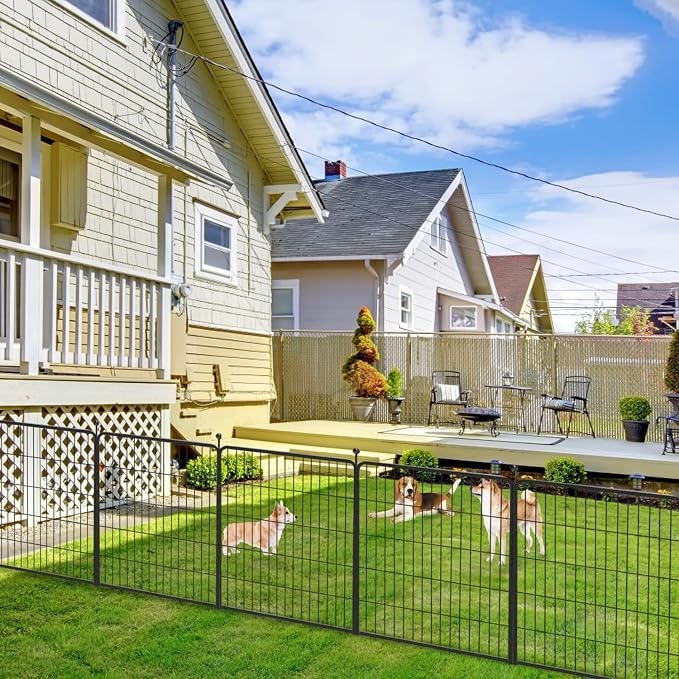 Garden Fence with Gate Metal Fencing Outdoor - Image 9