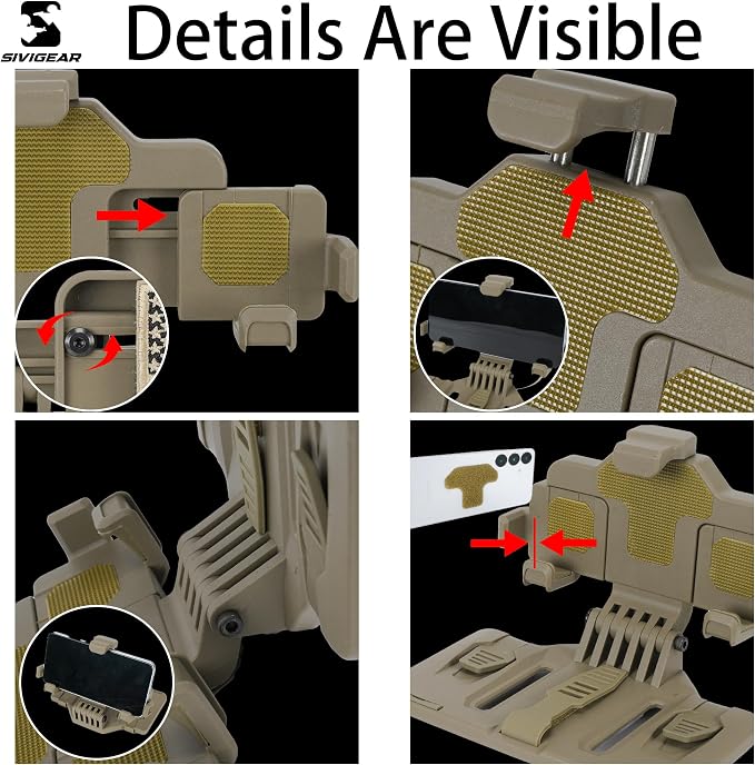 Tactical Phone Holder Available in Full Size Plate Carrier Phone Mount Adjust - Image 3